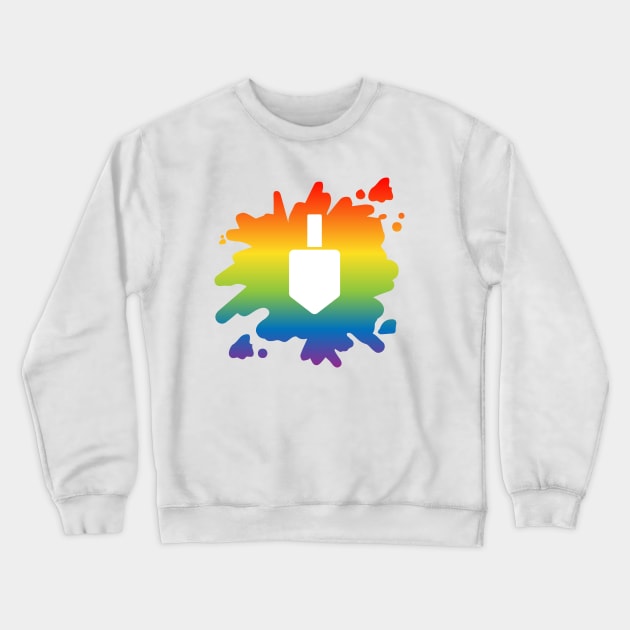 Hanukkah Dreidel Jewish Rainbows Christmas Xmas Crewneck Sweatshirt by alcoshirts